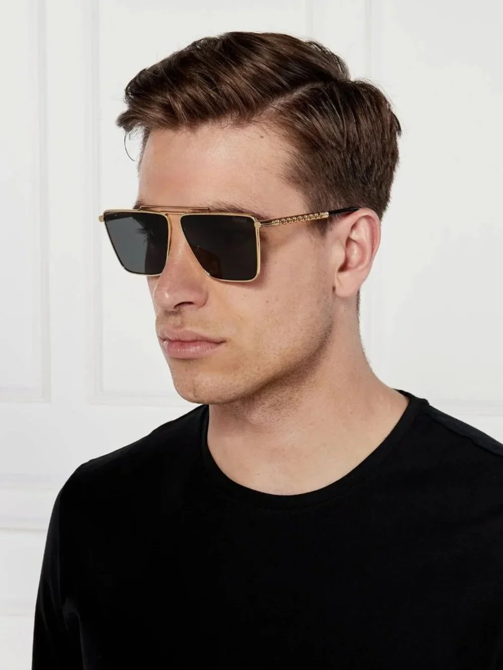 NEW VERSACE VE2266 100287 GOLD DARK GREY SUNGLASSES 64-11-145 AUTHENTIC